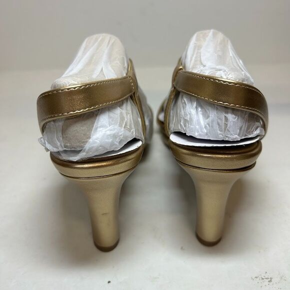 Naturalizer Womens 7 M Bronze Pearl Strappy High Heel Pumps Sandals NIB KN9 - Picture 3 of 5